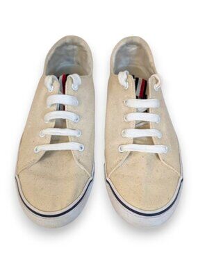 Tommy Hilfiger Twolisia Cream Canvas Low Top Women's Sneakers 7.5M